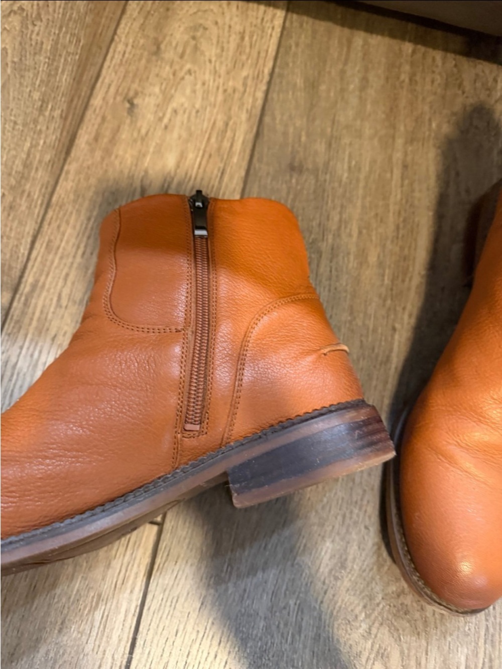 Franco Sarto Women’s Burnt Orange Leather Ankle Boots Size 10 - Picture 4 of 10